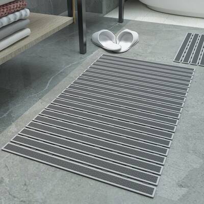 Slatted Rubber Bath Mat with Suction Cups
