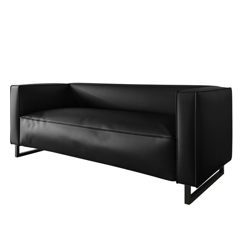 CraftPorch Mid Century Modern 2- Pieces Upholstered Living Room Set - Black - 2 Piece