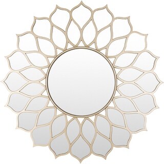 Zebulon Floral Champagne Gold Mirror - 39"H x 39"W
