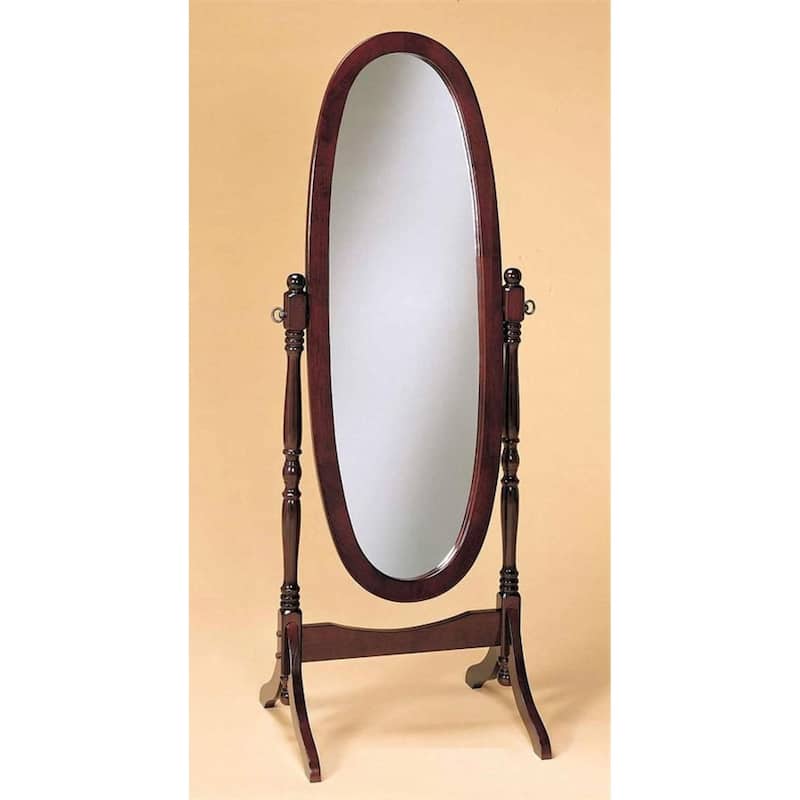 59" Freestanding Cheval Full-Length Mirror in Cherry Wood Frame with Tilting Stand - 22.5” x 16” x 59.2”