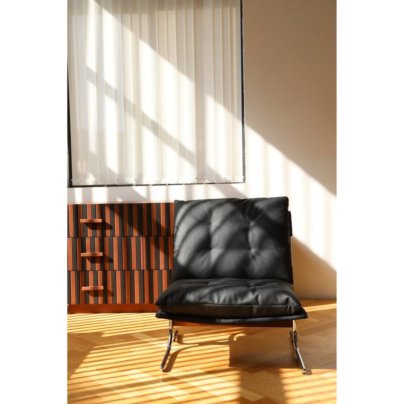 Faux Leather Chair with High Back