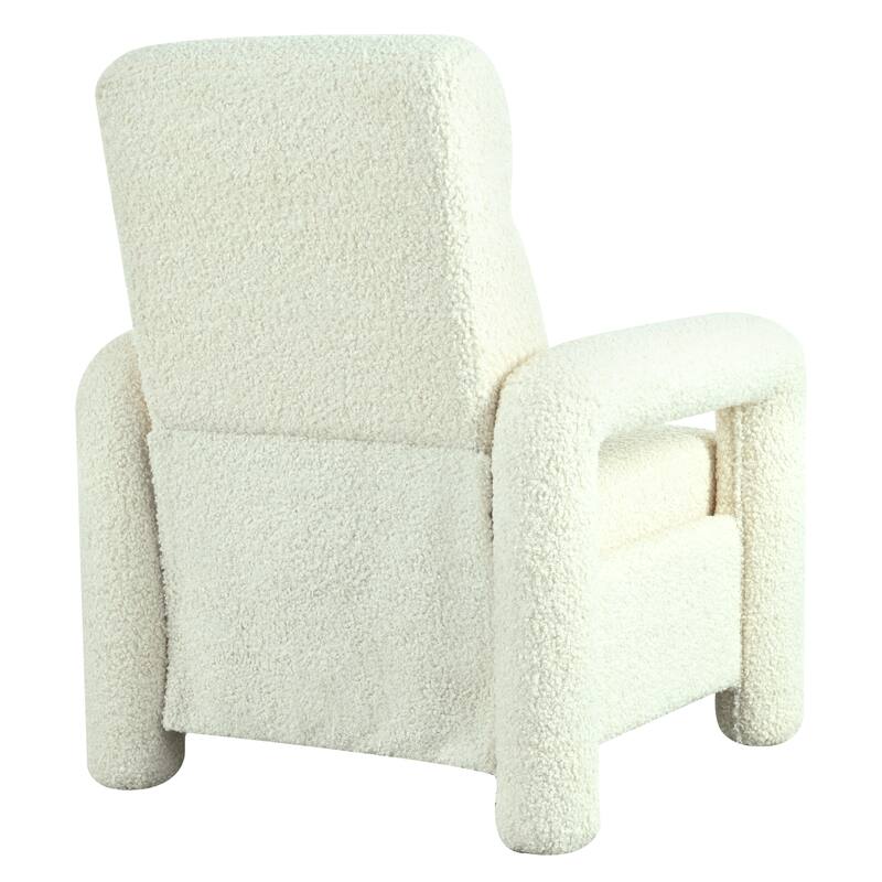 Push Back Recliner Armchair, 31.25" Teddy Upholstered Single Sofa Chair with 3-Position Adjustable Backrest for Living Room