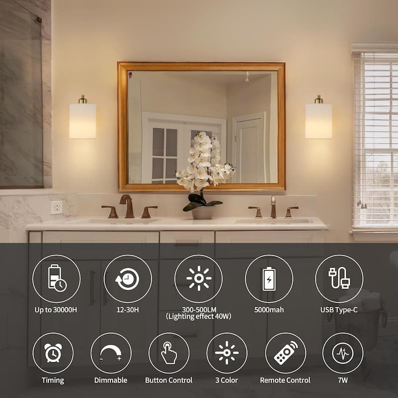 Led bedroom light gold wall light iron wireless light