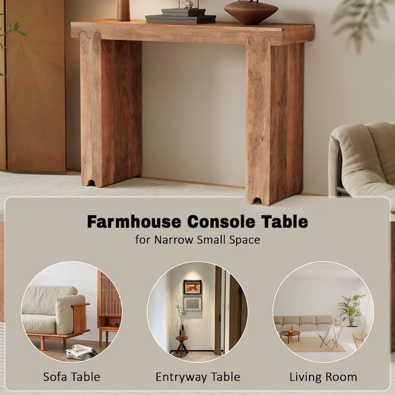 45" Thickened Farmhouse Mango Wood Console Table