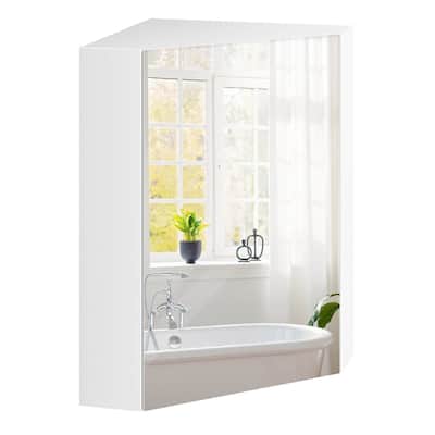 Costway 23.5" Wall Mounted Storage Organizer Corner Medicine Cabinet - See Details