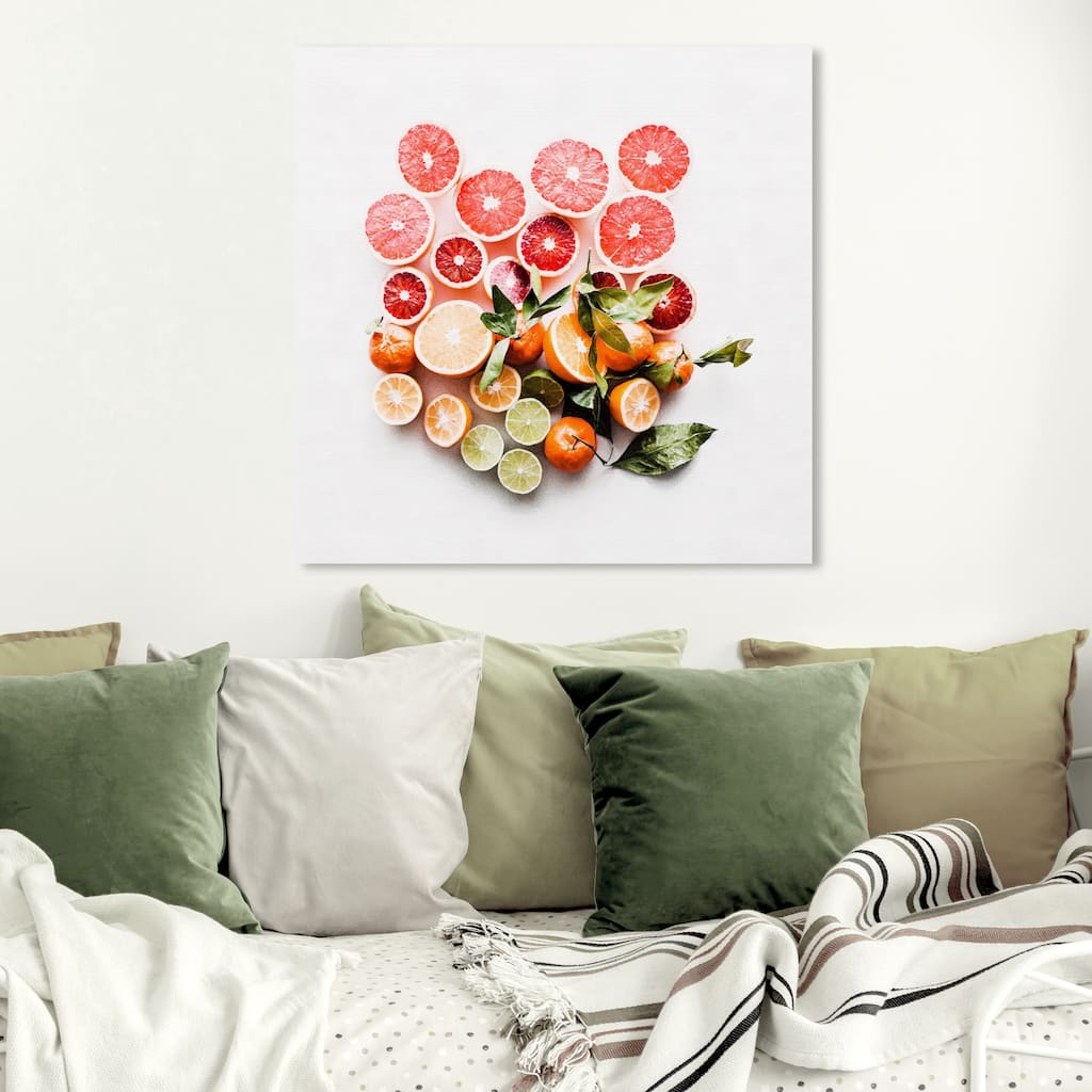 Wynwood Studio 'Citrus Love' Food and Cuisine Wall Art Canvas Print Fruits - Orange, Green