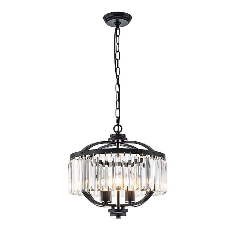 Vintage Luxury 4-Light Sparkle Crystal Round Cage Chandelier