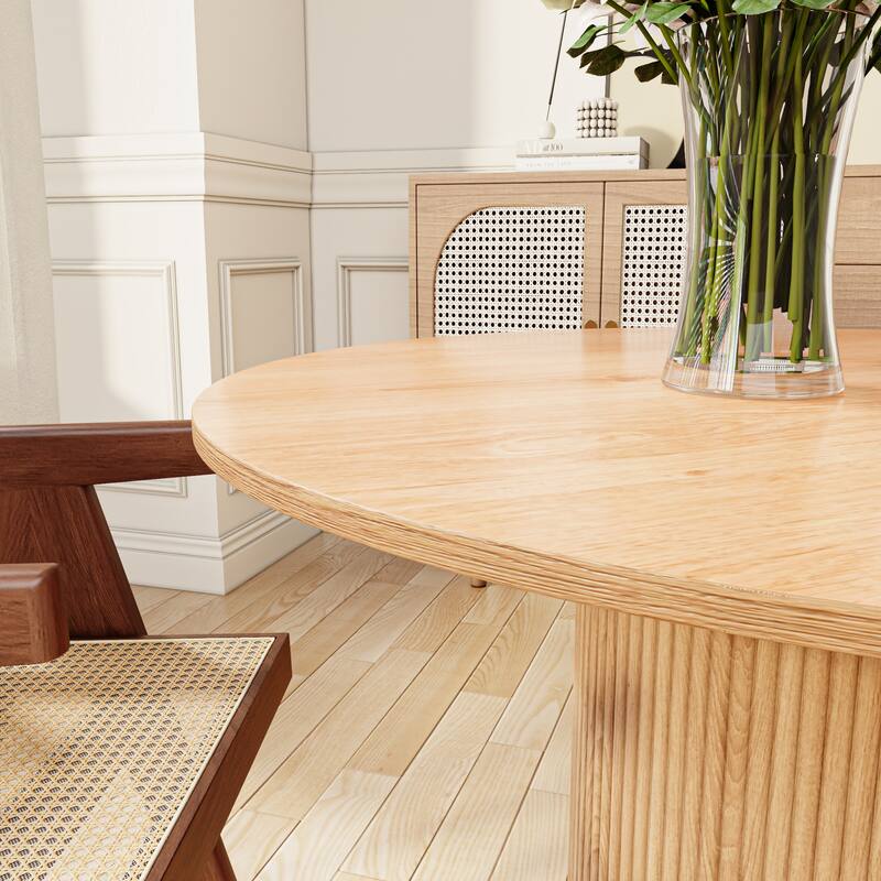 Round Dining Table Modern Farmhouse Breakfast Table for 4-8