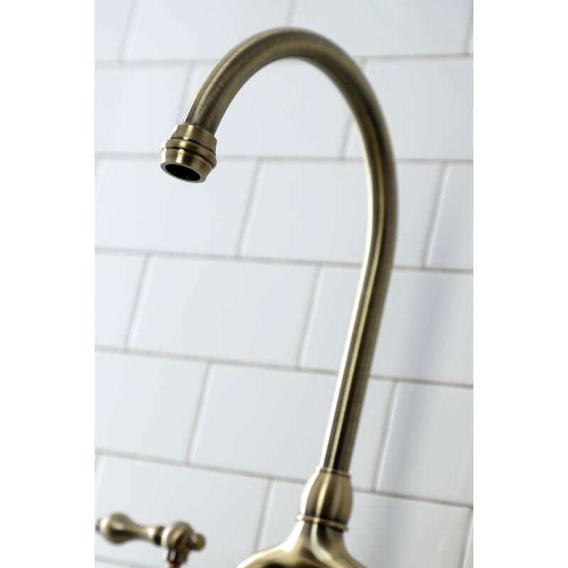Kingston Brass English Country Bridge Kitchen Faucet with Brass Sprayer