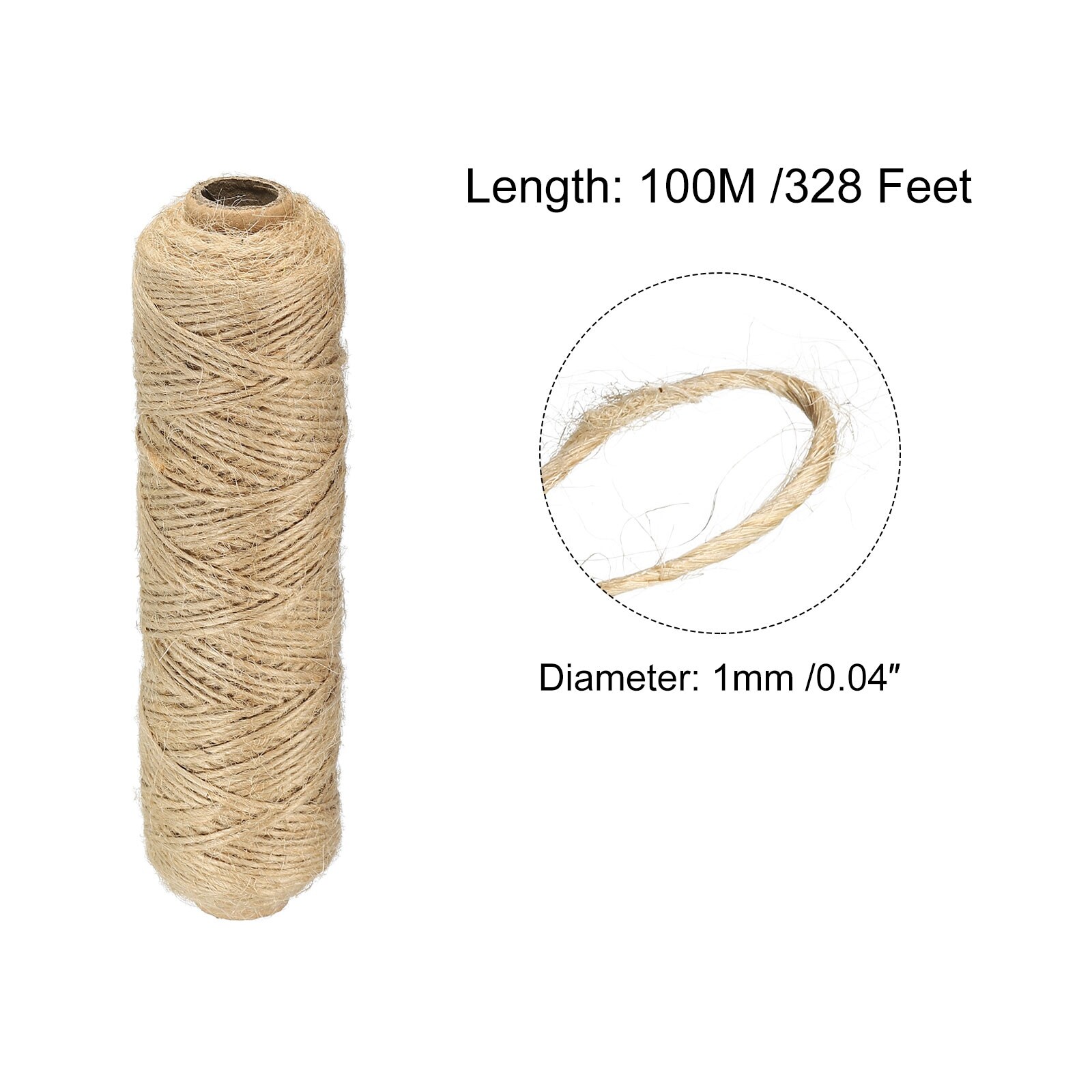 Natural Jute Twine, 33 Feet Long Brown Twine Rope for Crafts, Gift