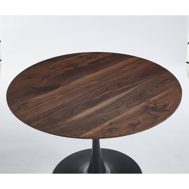 42.1" Tulip Table Mid-century Dining Table for 4-6 people With Round Mdf Table Top, Pedestal Dining Table