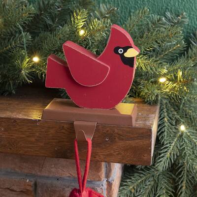Glitzhome Christmas Cardinal Metal Stocking Holder