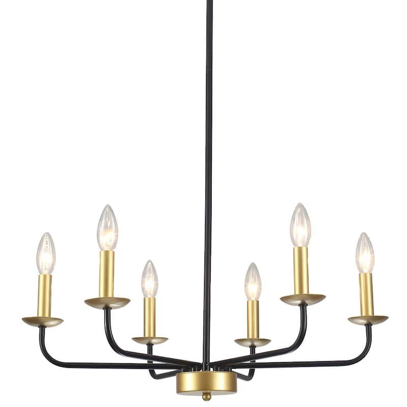 24.01 in. Modern Farmhouse Chandelier , 6-Light French Country Chandelier for Dining Room Living Room Bedroom Kitchen