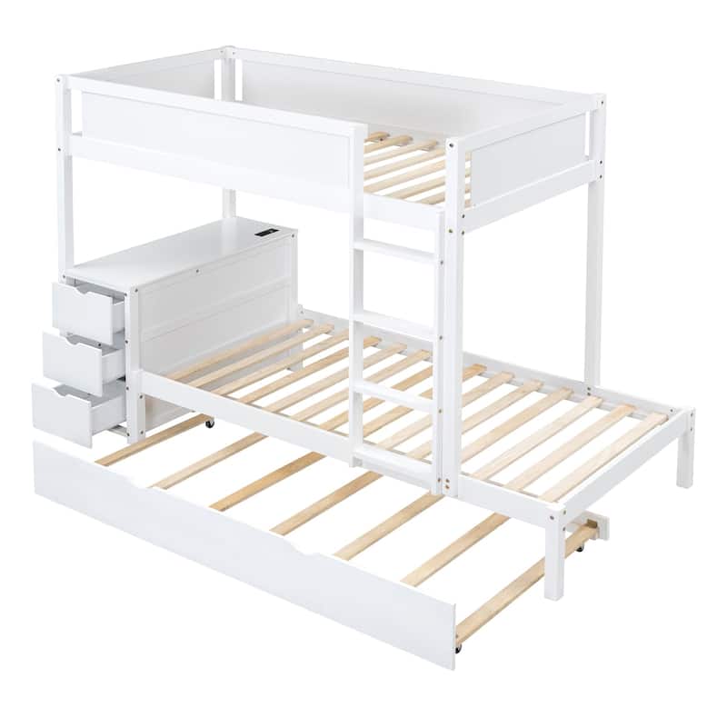Twin Bunk Bed with Twin size Trundle