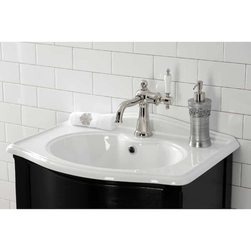 Kingston Brass Nautical Single-Handle 1-Hole Deck Mount Bathroom Faucet