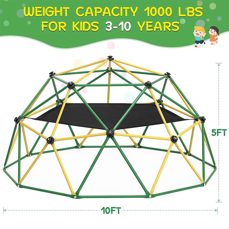 Climbing Dome 10FT Dome Climber Hammock Kids Outdoor Play Jungle Gym - 120 x 120 x 60 in