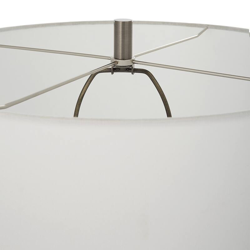 Handcrafted Table Lamp with Drum Shade - 32" - Black