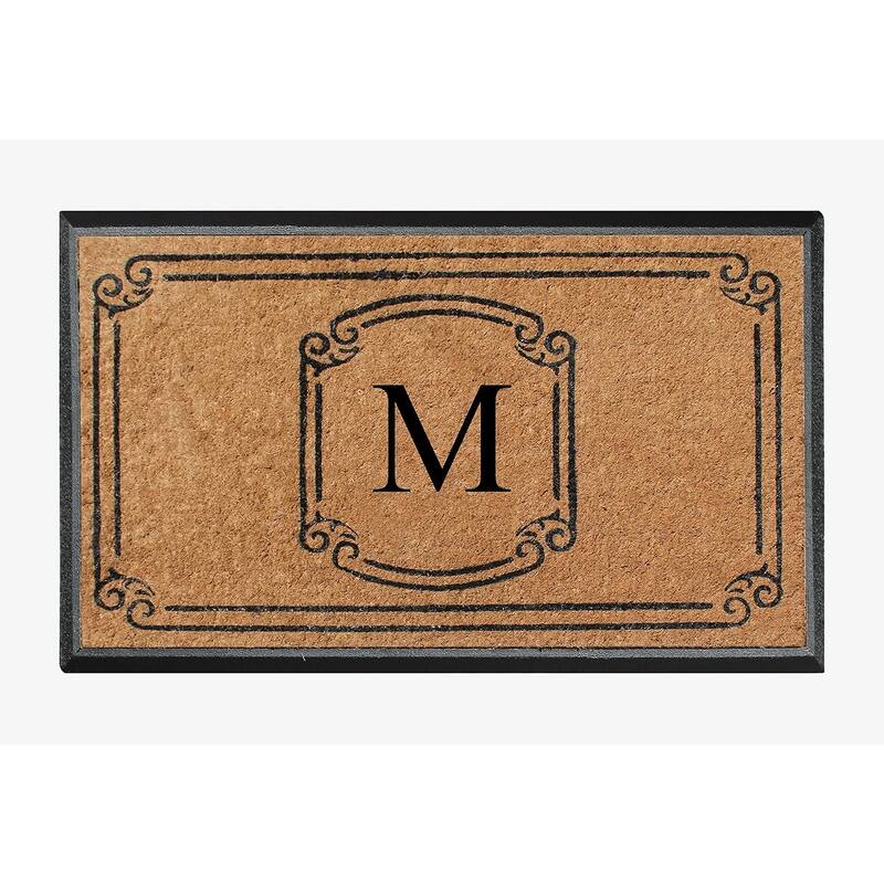 A1HC Natural Coir Monogrammed Door Mat For Front Door, 30"x48"
