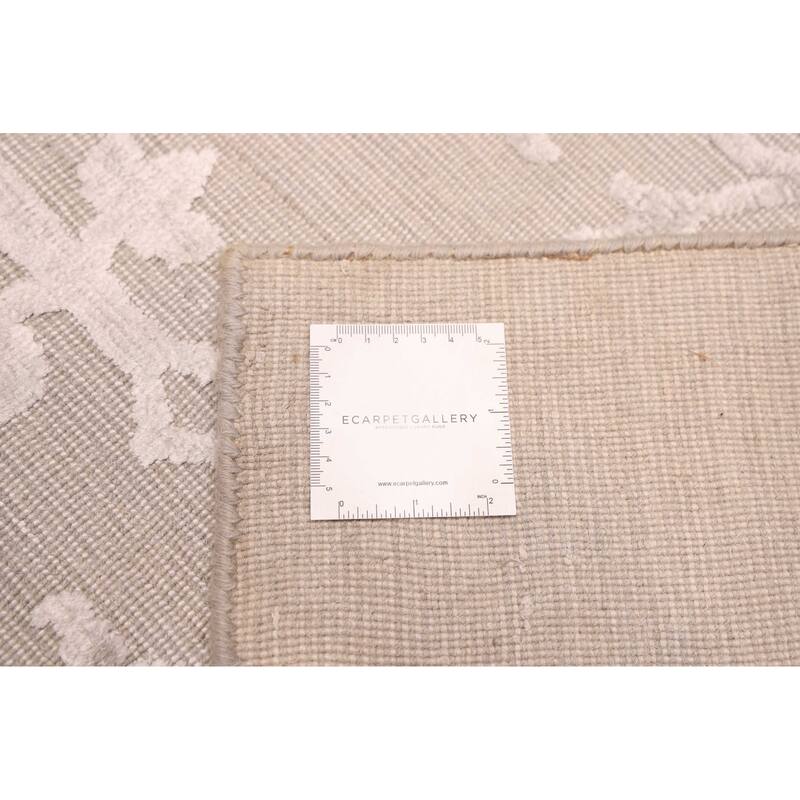 ECARPETGALLERY Hand Loomed Elysian Grey Viscose, Wool Rug - 8'3 x 9'10