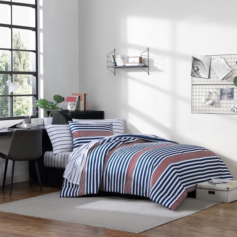 Nautica Kennedy Stripe Navy Reversible Comforter Set