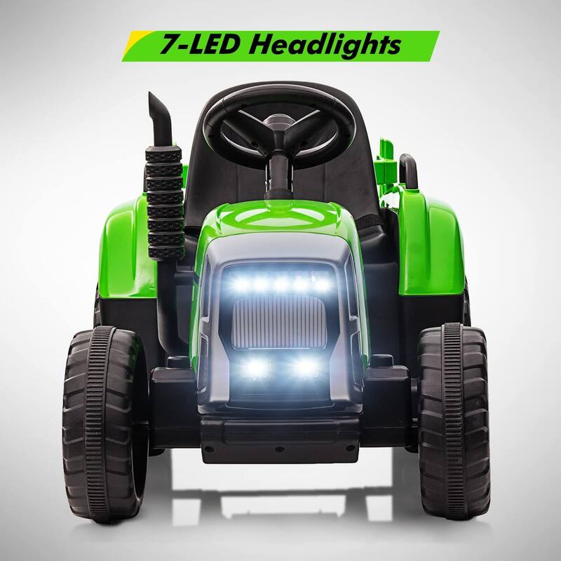 Kids Battery Powered Electric Tractor with Parent Remote Control & Trailer