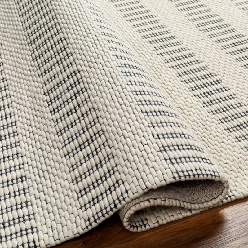Livabliss Dhana Handmade Farmhouse Stripe Wool Blend Area Rug