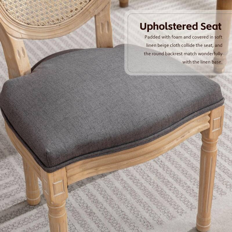 Upholstered French Style Nailhead Dining Chairs(Set of 4)