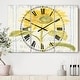 preview thumbnail 1 of 4, Designart 'Floursack Florals II' Cottage 3 Panels Oversized Wall CLock - 36 in. wide x 28 in. high - 3 panels