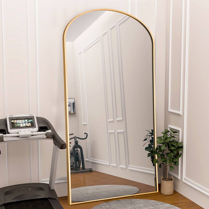 Lumioca Arch Floor & Full Length Gold Framed Wall Mirror