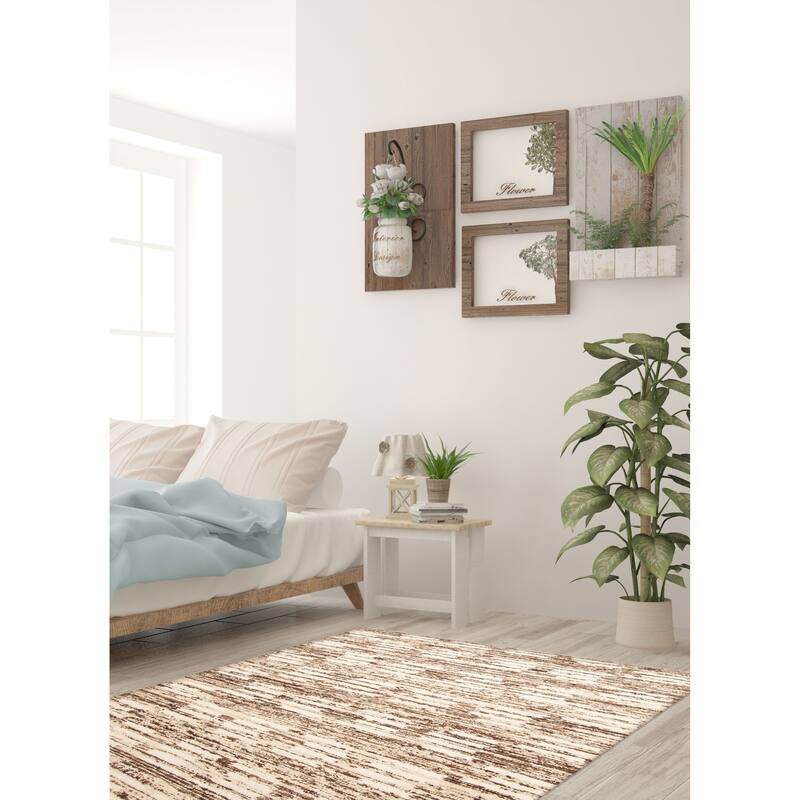 ECARPETGALLERY Braid weave Sienna Brown Wool Rug - 5'6 x 7'5