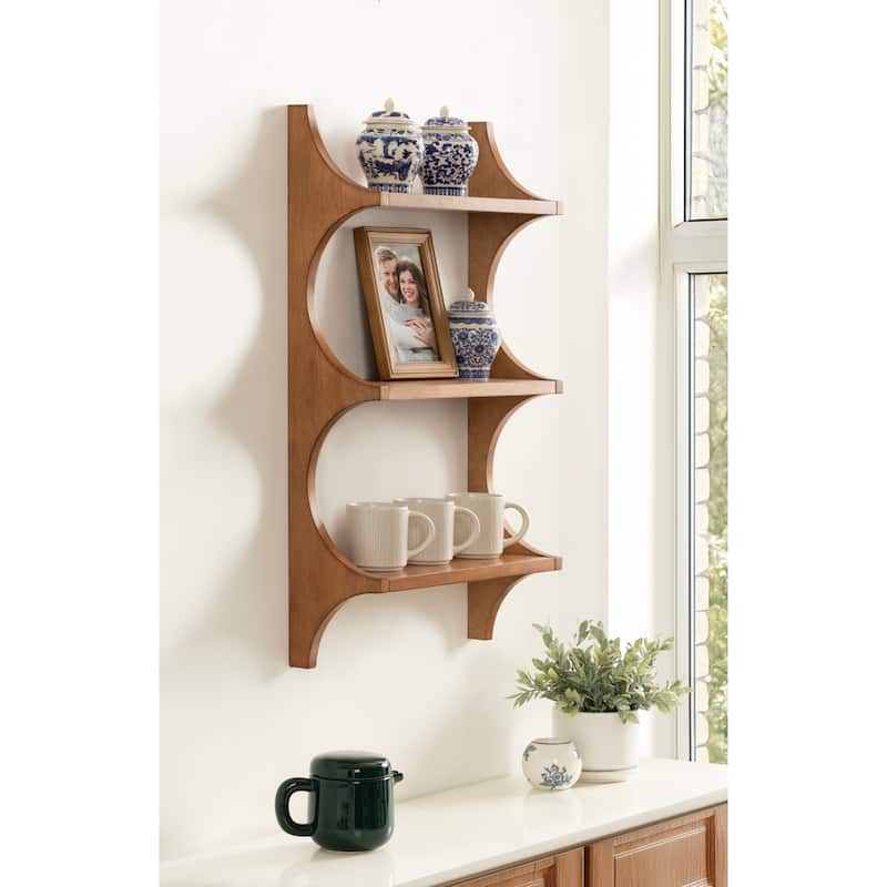 Kate and Laurel Scarlotte Wood Wall Shelf