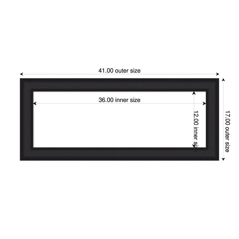 Oliver Framed Dry Erase Magnetic Board - 41 x 17 in - Oliver Black