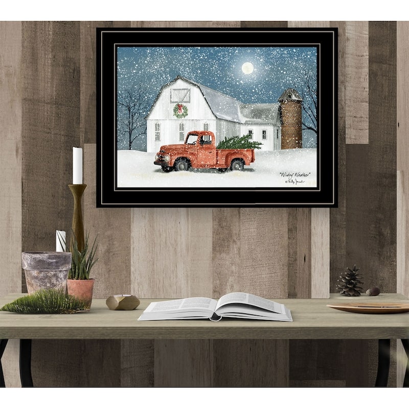 TrendyDecor4U Farmhouse "Wintry Weather" Framed Print Wall Art by Billy Jacobs