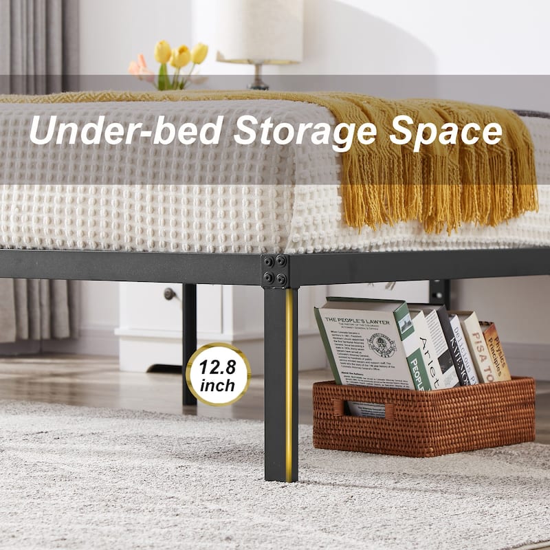 Javlergo 14/16/18 Inch Metal Platform Bed Frame, Heavy Duty Slat Support /No Box Spring Needed