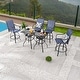 preview thumbnail 8 of 23, Patio Festival 4-Person Outdoor Bar Height Bistro Dining Set Blue