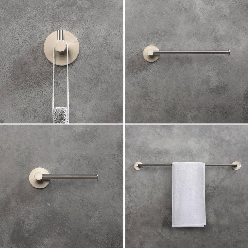 Circular 4-Piece Bathroom Hardware Set