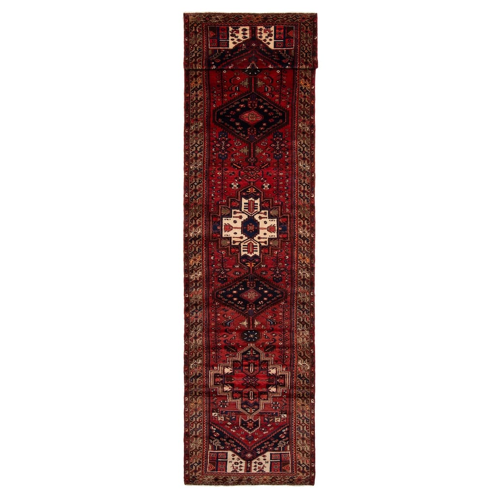 ECARPETGALLERY Hand-knotted Konya Anatolian Dark Red Wool Rug - 3'5 x 15'7