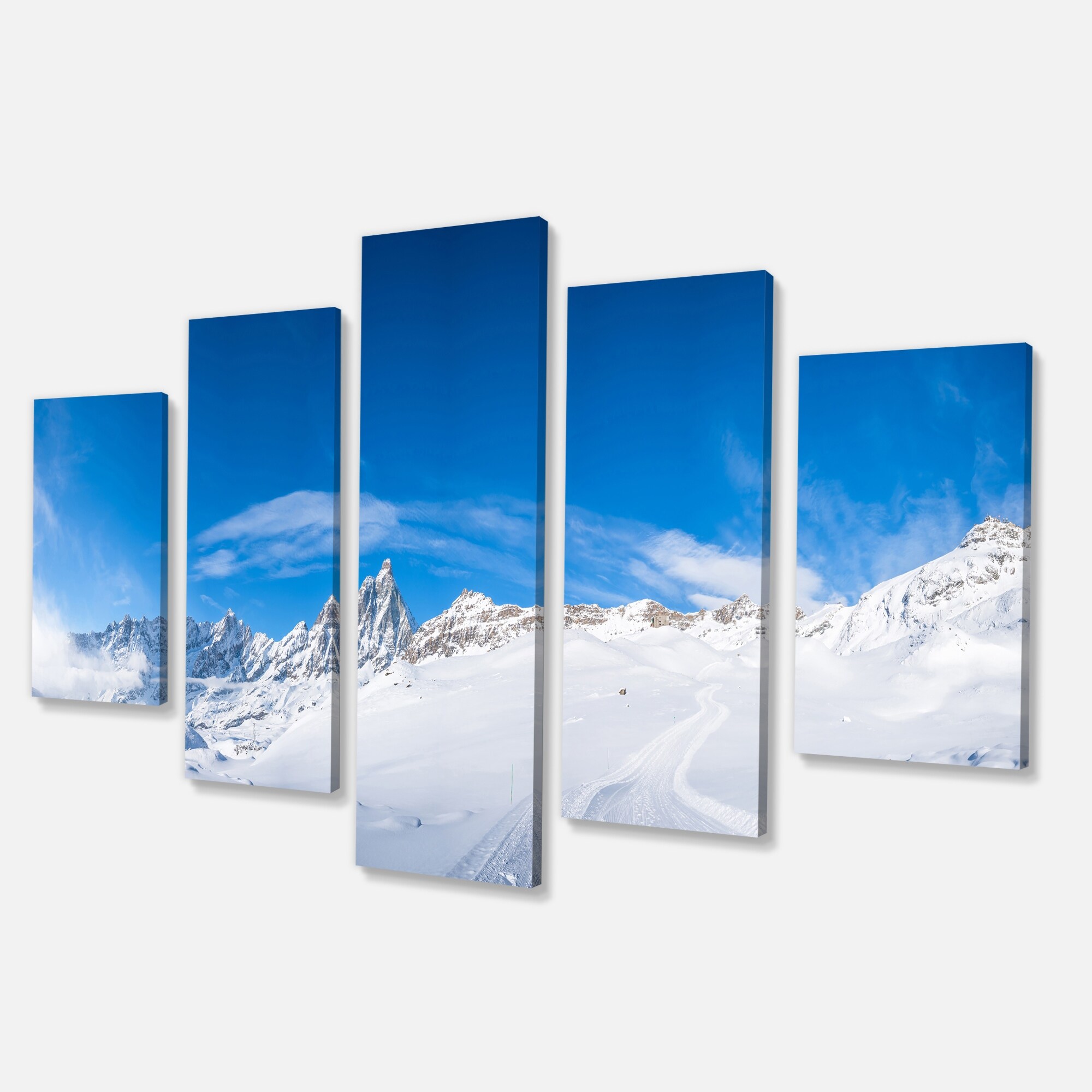 Designart Relaxing View of Nature landscapes Photography on Wrapped Canvas Set - 70 in. Wide x 28 in. High - 6 Panels