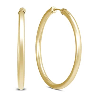Marquee Jewels 40MM 14K Yellow Gold Filled Endless Hoop Earrings (3mm Gauge)