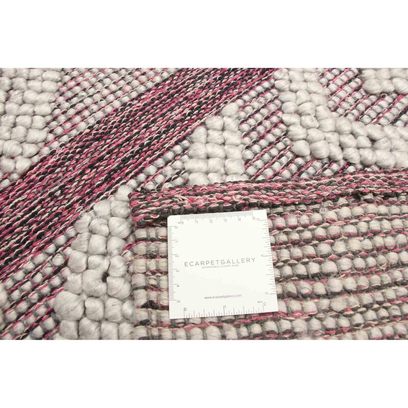 ECARPETGALLERY Braid weave Sienna Pink Wool Rug - 5'1 x 8'1