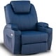 preview thumbnail 43 of 46, MCombo Manual Swivel Glider Rocker Recliner Chair with Massage and Heat, Faux Leather 8031