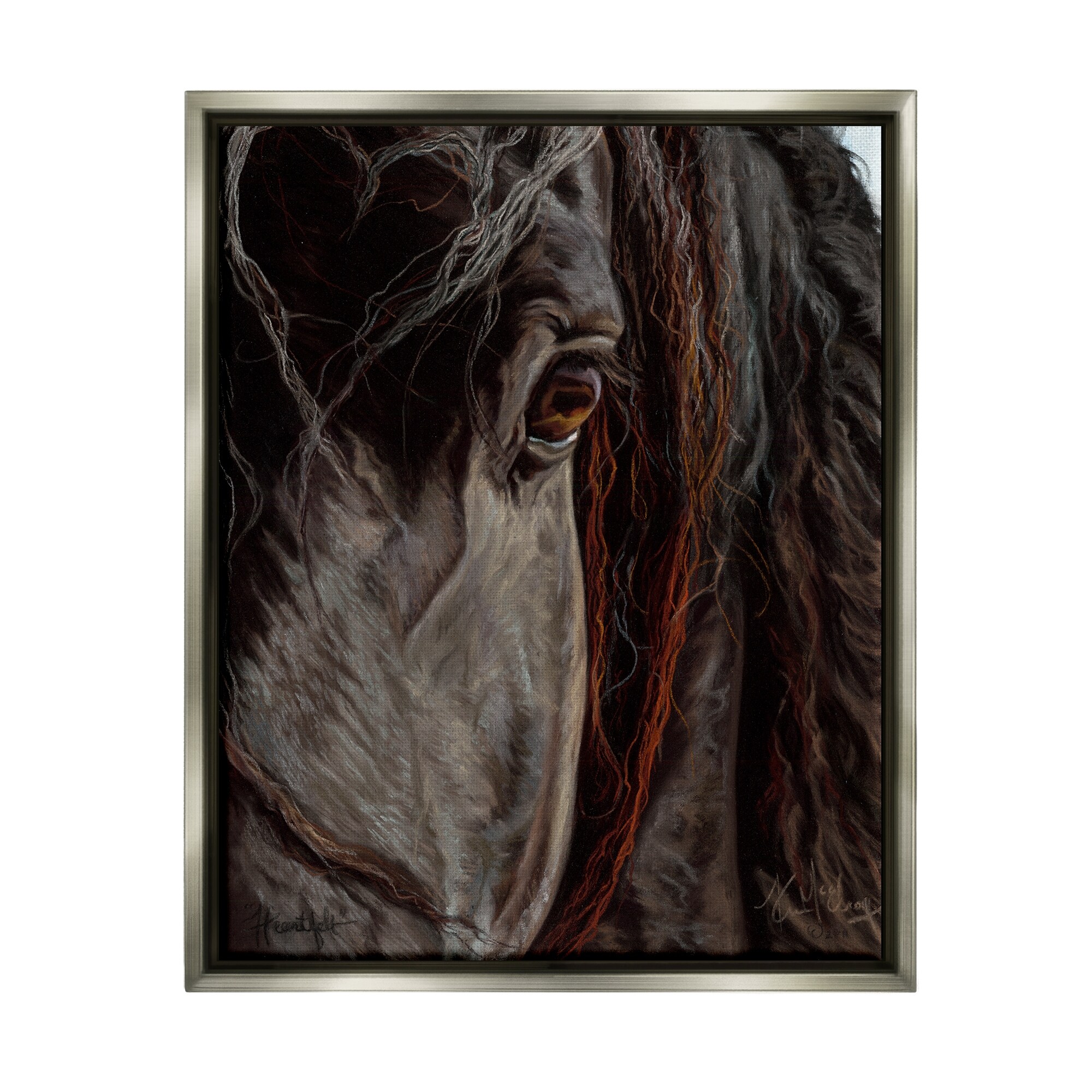 Stupell Close Up Horse Portrait Framed Floater Canvas Wall Art Design by Spirit Horse