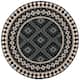 SAFAVIEH Veranda Eyvor Indoor/ Outdoor Waterproof Patio Backyard Rug - 5'3" Round - Black/Cream