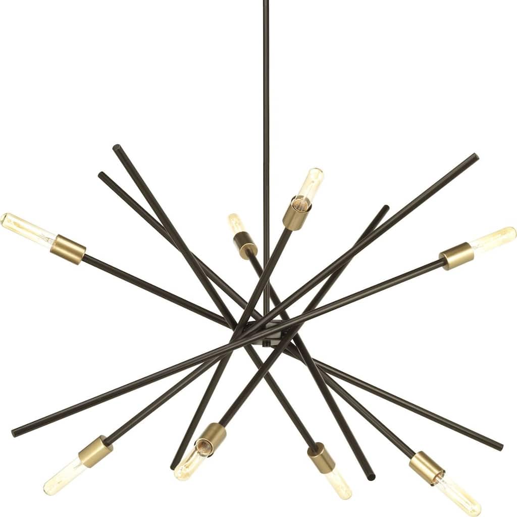 Astra Collection 8-Light Antique Bronze Mid-Century Modern Chandelier Light - 10.120" x 46.250" x 9.250"