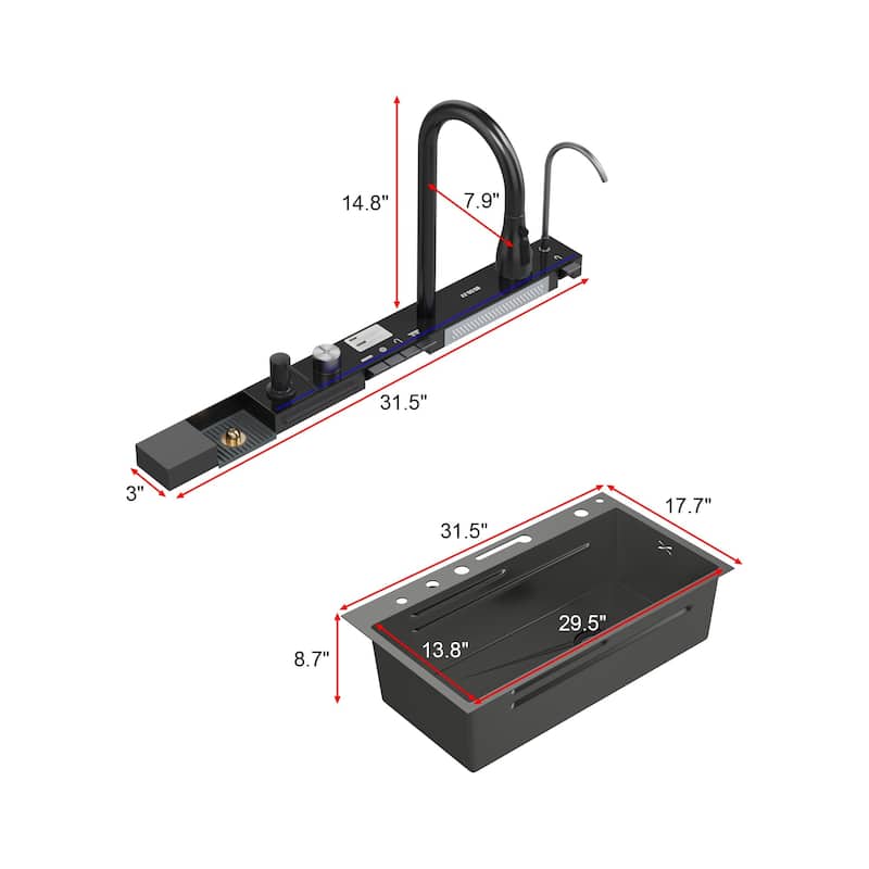 Multi-Functional PVD Nano Black Kitchen Sink for Modern Homes