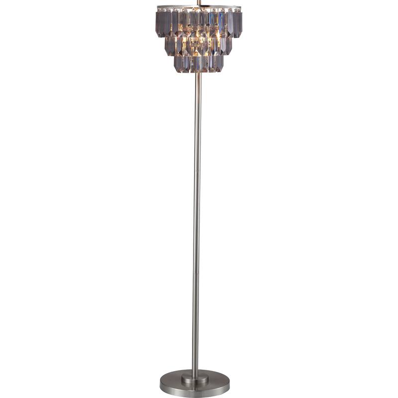 60.5"h Contemporary Crystal Shade Floor Lamp 