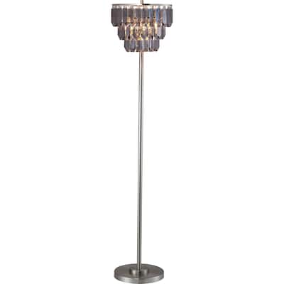 60.5"h Contemporary Crystal Shade Floor Lamp 