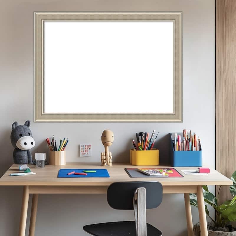 Amanti Art Mezzo Silver Framed Dry Erase Magnetic Board