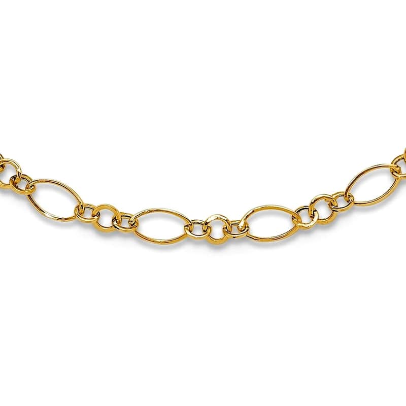 Curata 14k Yellow Gold 3mm Oval Link Chain Necklace, 18"