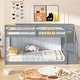 preview thumbnail 14 of 12, Twin Over Twin Low Bunk Bed with Storage Stairs, Floor Bunk Bed Frame